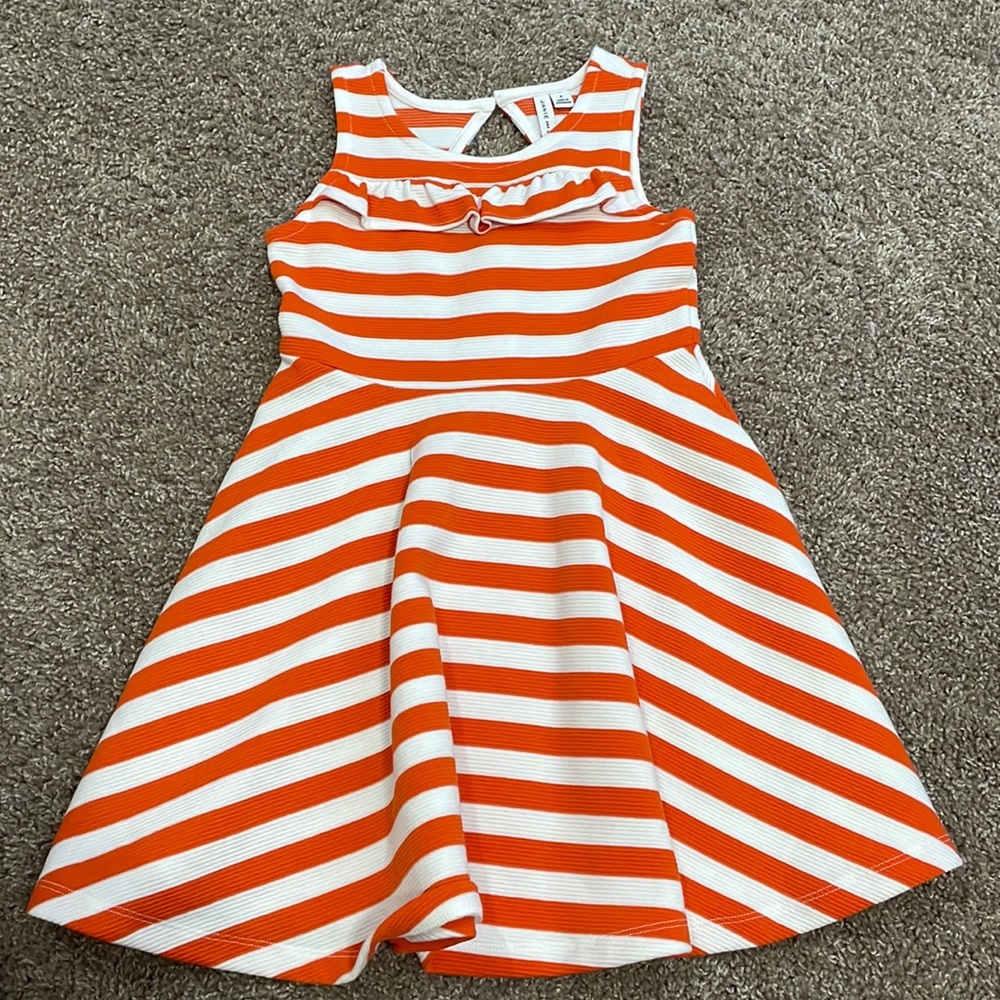 Jane and jack orange and white striped dress.